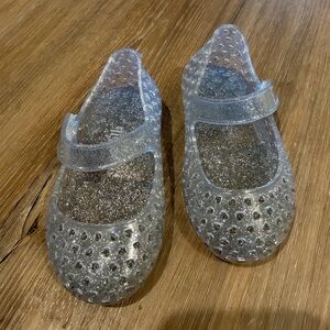 Kids Clear Glitter Jelly Mary Jane Shoes